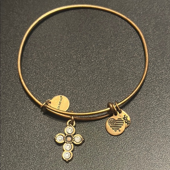 Alex and Ani Gold Charm Bangle Bracelet - Picture 1 of 3